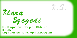 klara szegedi business card